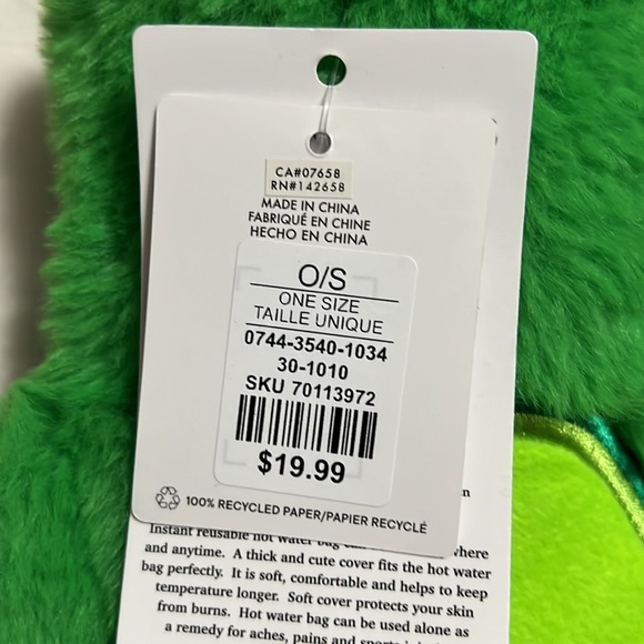 NWT HOT WATER BAG WITH FUZZY COVER - Picture 4 of 6